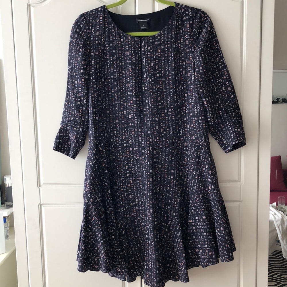Club Monaco Frill Bottom Arrow Print Swing Dress